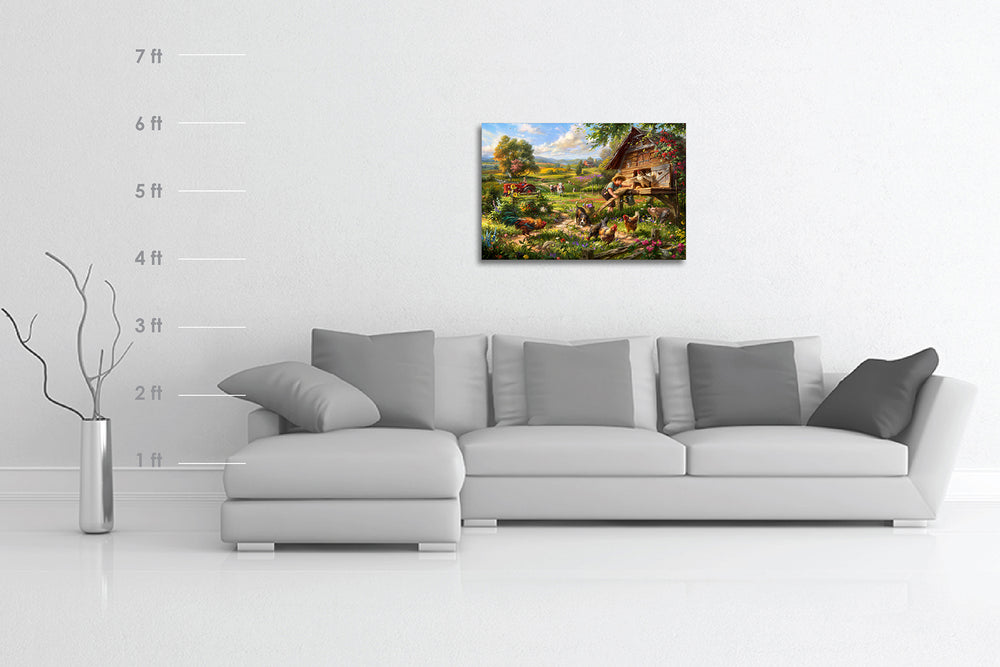 The Joy of Easter - Blend Cota Original Oil Painting Framed on Canvas - Blend Cota Studios - size comparison