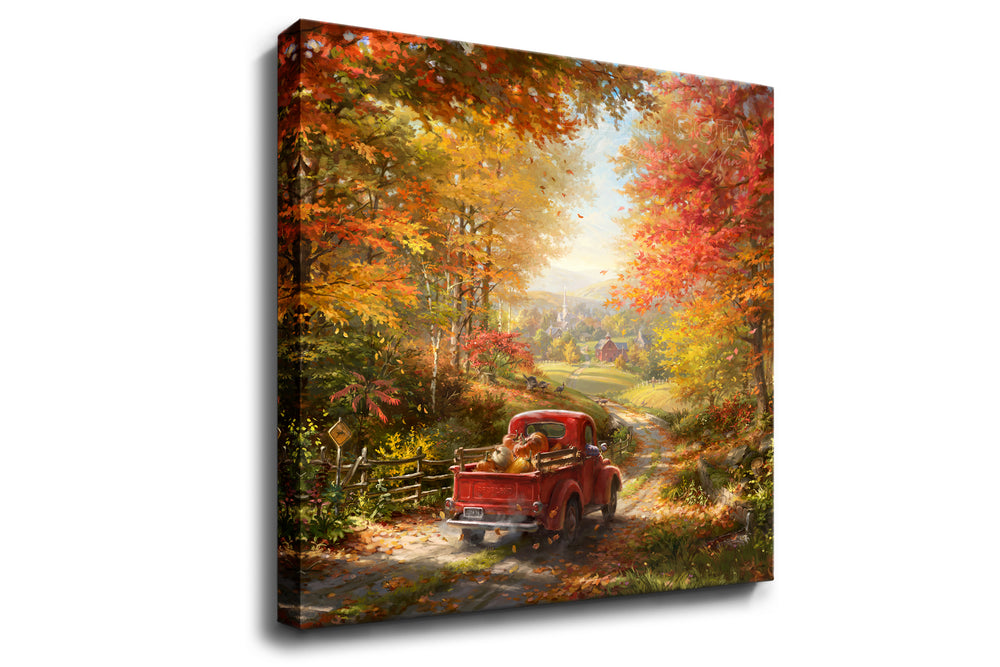 
                  
                    The Place I Belong | Fall Road Autumn Leaves - Blend Cota Art Print on Canvas - Blend Cota Studios - square format
                  
                