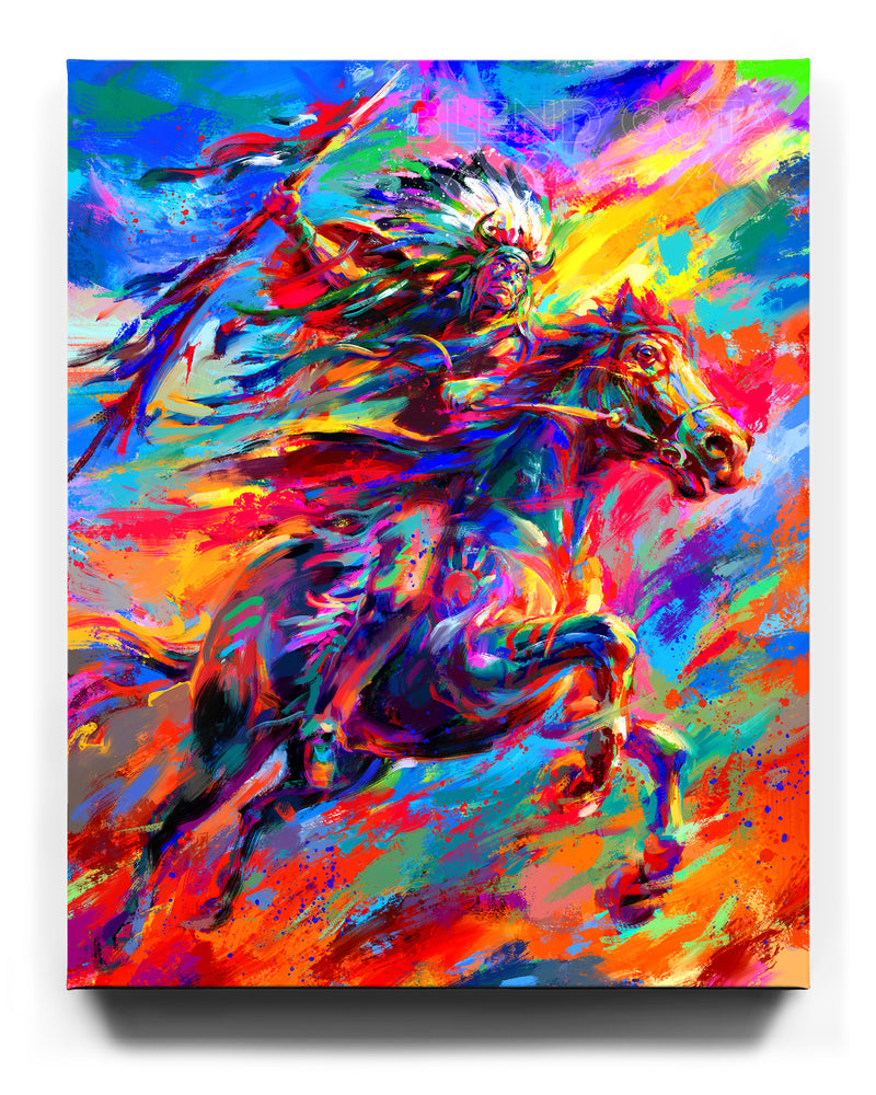 
                  
                    Geronimo | Native American on Horseback - Blend Cota Limited Edition Art on Canvas - Blend Cota Studios 
                  
                