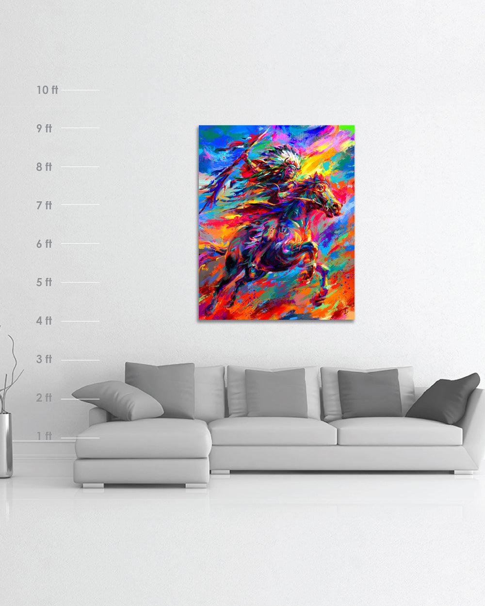 Geronimo | Native American on Horseback - Blend Cota Original Oil Painting Framed - Blend Cota Studios 