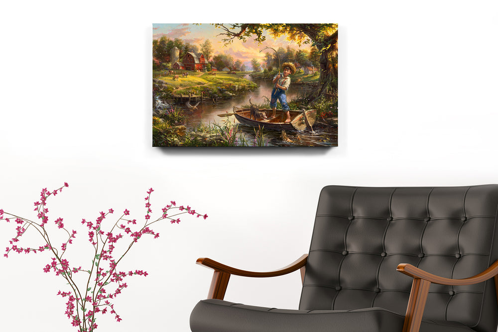 Gone Fishing - Blend Cota Art Print on Metal - Blend Cota Studios 