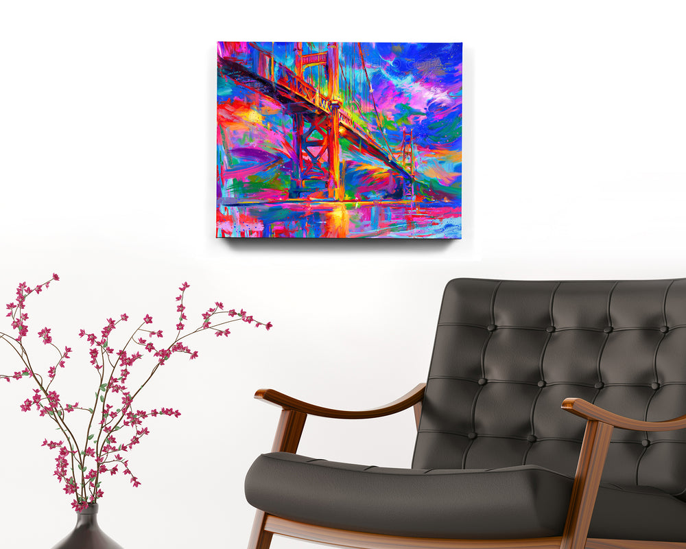 Golden Gate Bridge - Blend Cota Art Print Framed on Canvas - Blend Cota Studios 