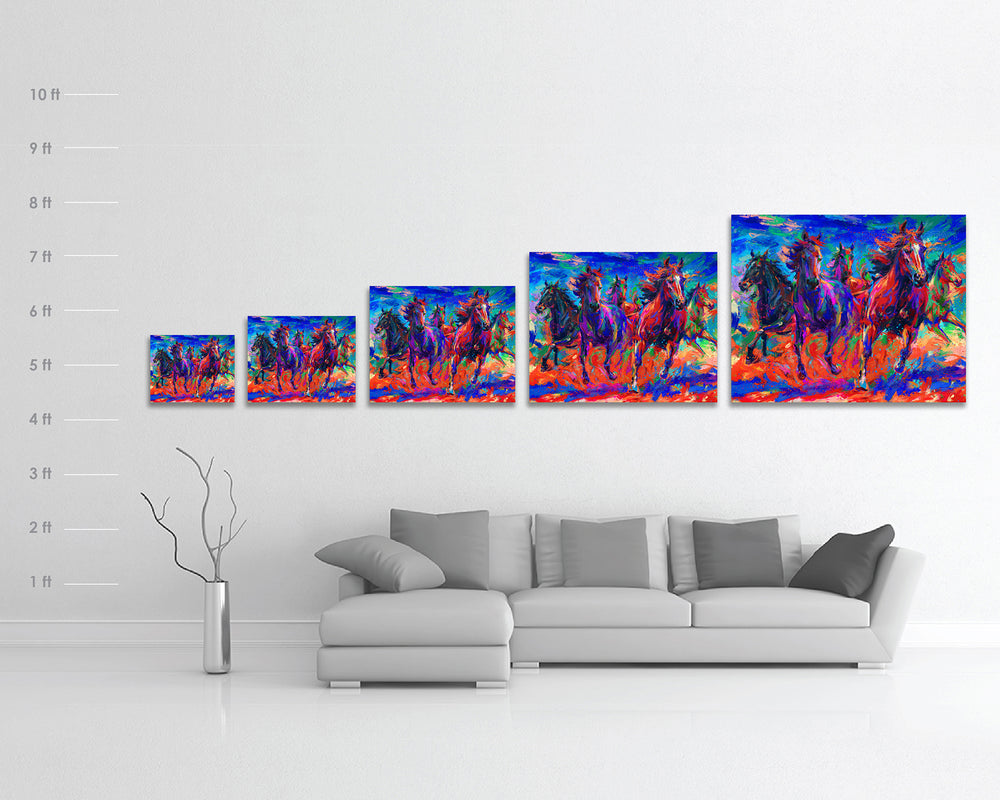 Gallop of the Wild - Blend Cota Limited Edition Art on Metal- Blend Cota Studios - Size chart