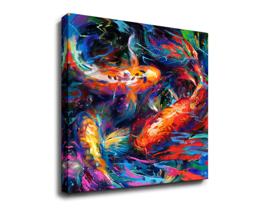 Koi Garden - Blend Cota Art Print on Canvas - Blend Cota Studios in square format