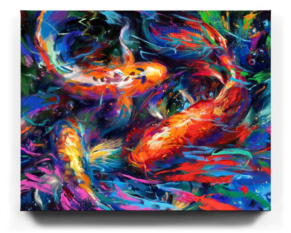 Koi Garden - Blend Cota Limited Edition Art on Canvas - Blend Cota Studios painting