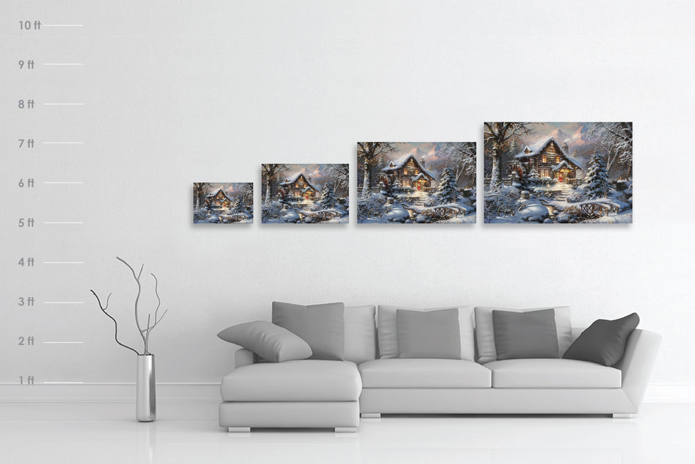 Winterberry Mill Silence of The First Snow Limited Edition Art on Canvas  from Blend Cota Studios painting scale dimensions