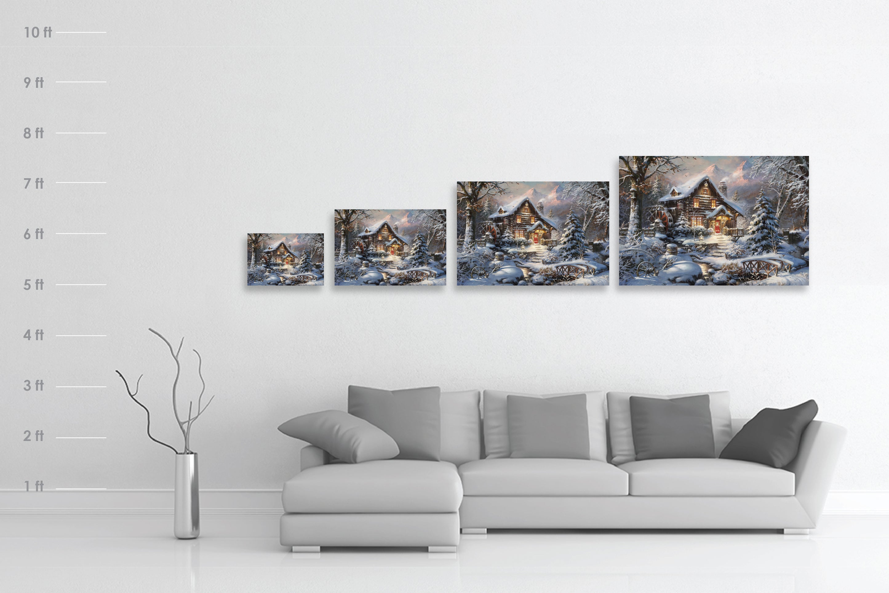 
                  
                    Winterberry Mill Silence of The First Snow Limited Edition Art on Canvas  from Blend Cota Studios painting scale dimensions
                  
                