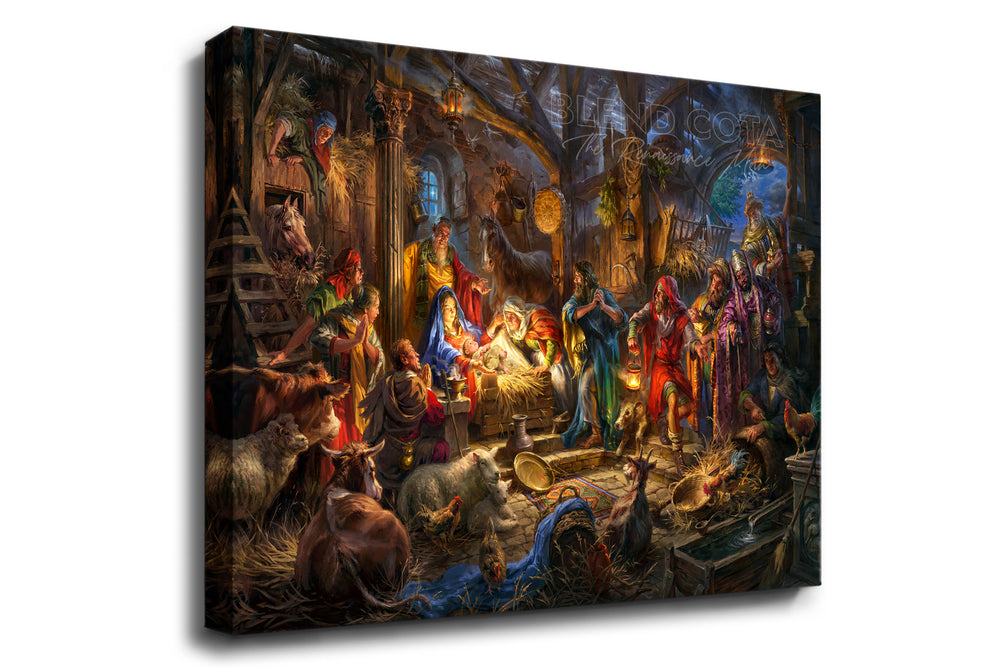 Nativitas | A King is Born Baby Jesus - Blend Cota Art Print on Canvas - Blend Cota Studios