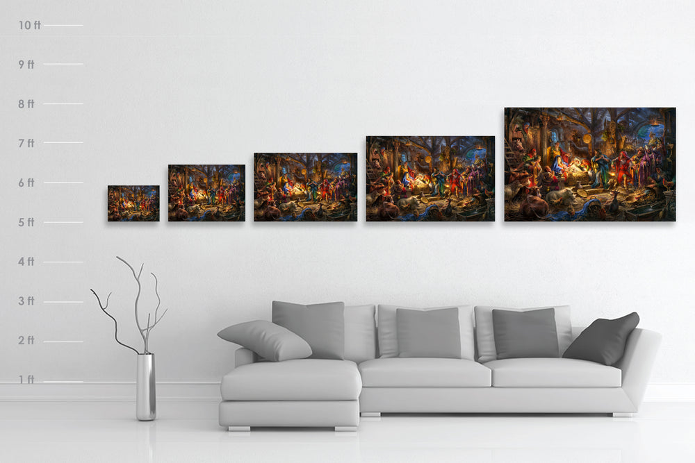 Nativitas | A King is Born Baby Jesus - Blend Cota Limited Edition Art on Canvas - Blend Cota Studios - size comparison chart