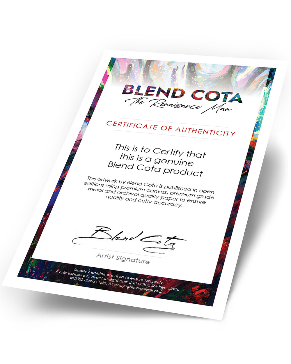 The Mystical Raven - Blend Cota Art Print on Canvas - Blend Cota Studios  - certificate of authenticity
