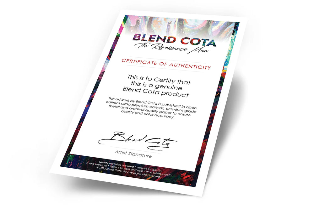 Silence of The First Snow - Blend Cota Art Print on Canvas - Blend Cota Studios certificate of authenticity