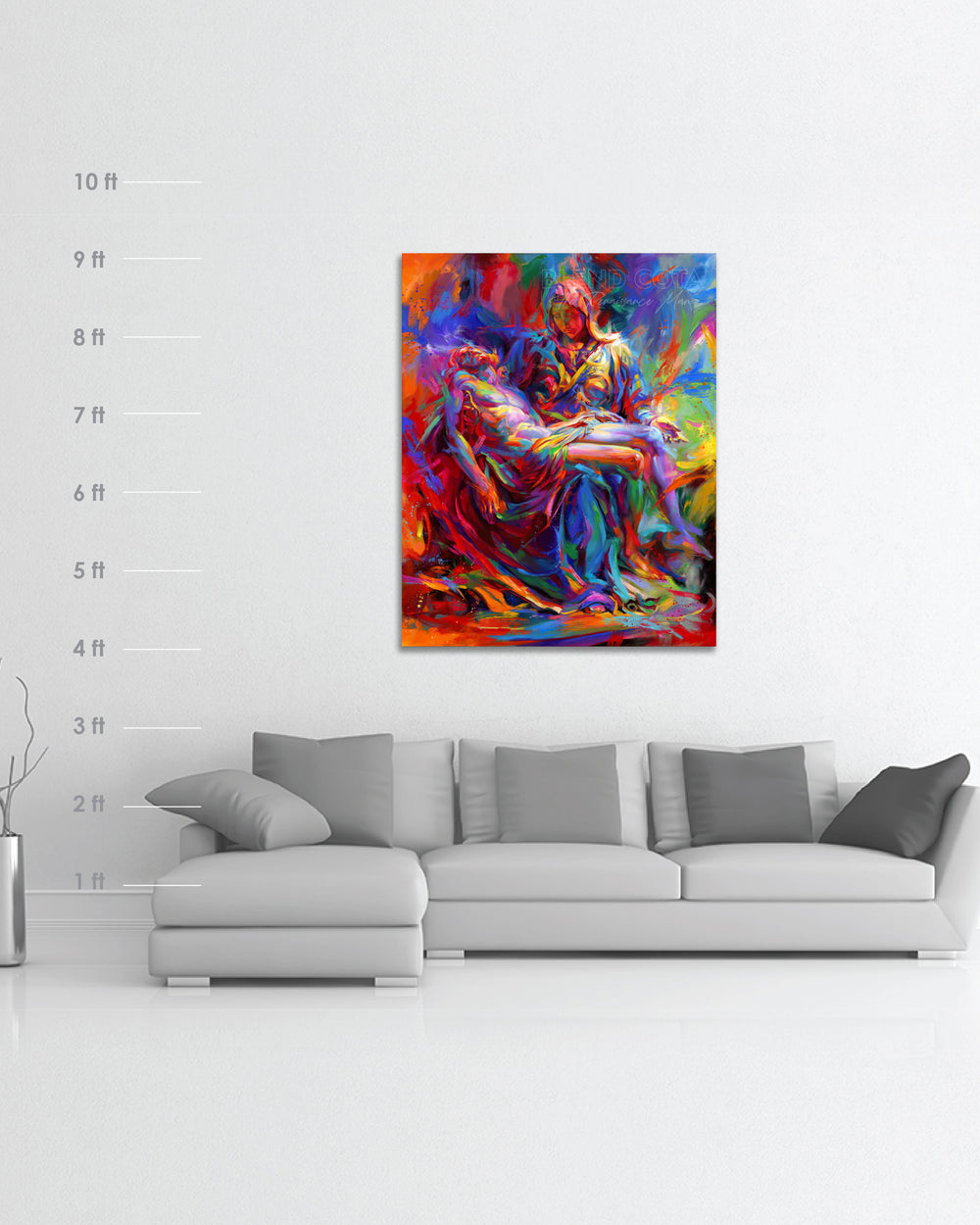 The Colors of Pieta - Blend Cota Original Oil Painting Framed - Blend Cota Studios 