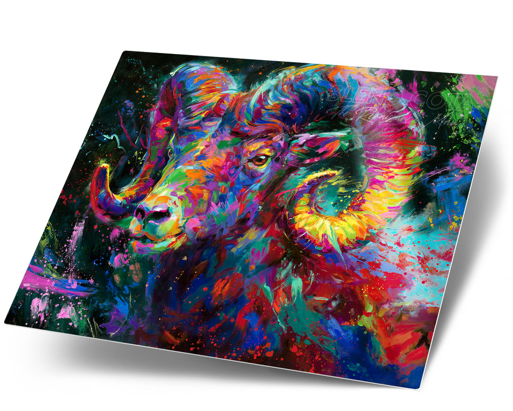 
                  
                    The Ram Spirit painted by Blend Cota Art Print on metal from Blend Cota Studios
                  
                