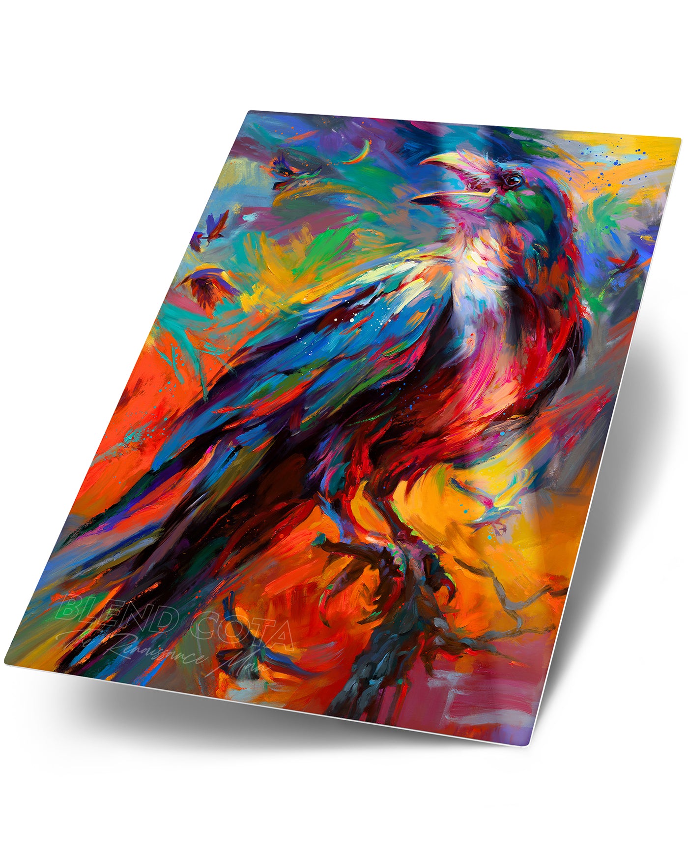 The Mystical Raven - Blend Cota Art Print on Metal - Blend Cota Studios 