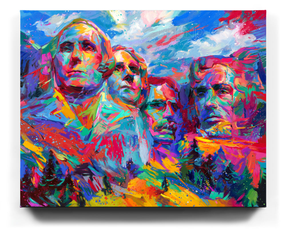 
                  
                    Mount Rushmore | Hope For a Brighter Future painted by Blend Cota limited edition art framed on canvas from Blend Cota Studios
                  
                