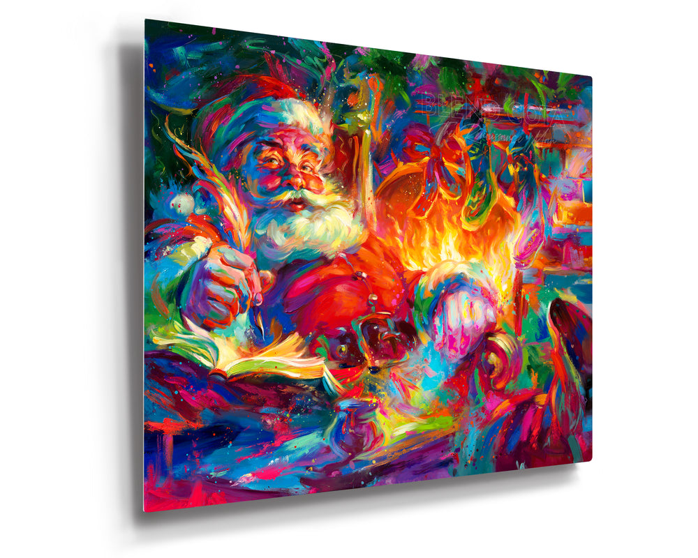 Santa painted by Blend Cota Limited Edition Art on metal from Blend Cota Studios