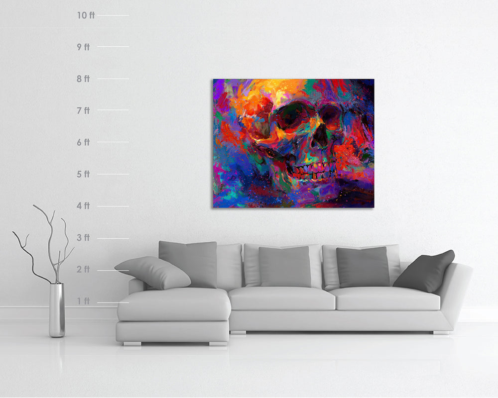 Golgotha | The Skull - Blend Cota Original Oil Painting Framed- Blend Cota Studios - Size chart 