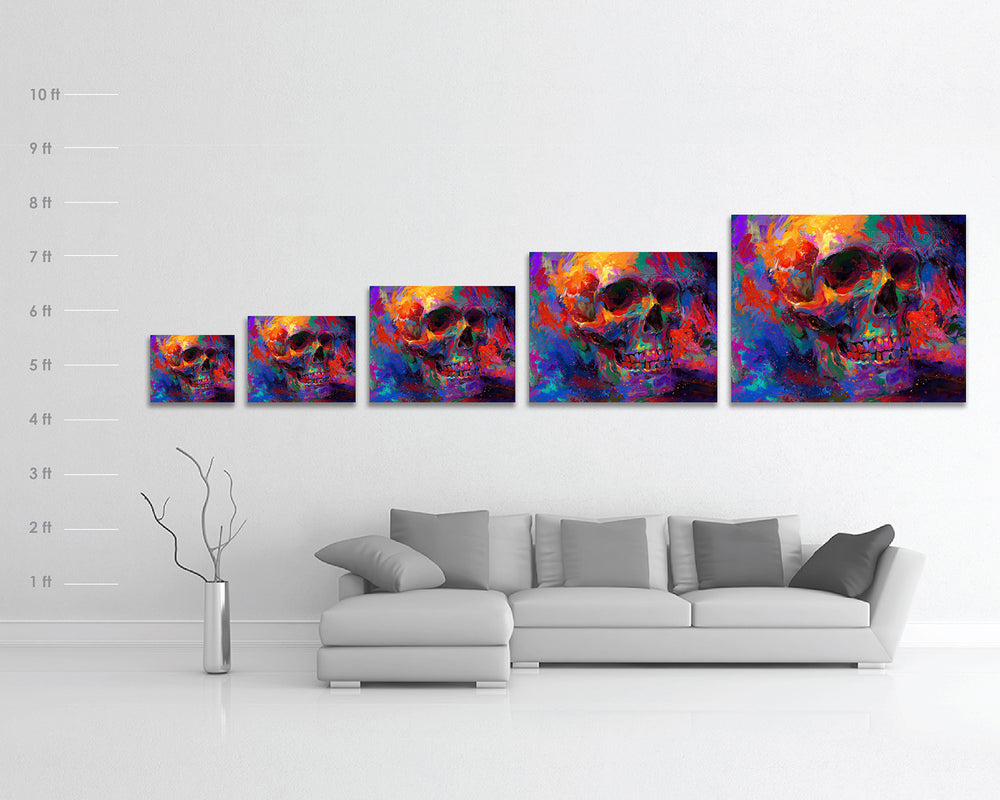 Golgotha | The Skull - Blend Cota Limited Edition Art on Canvas- Blend Cota Studios - Size chart comparison