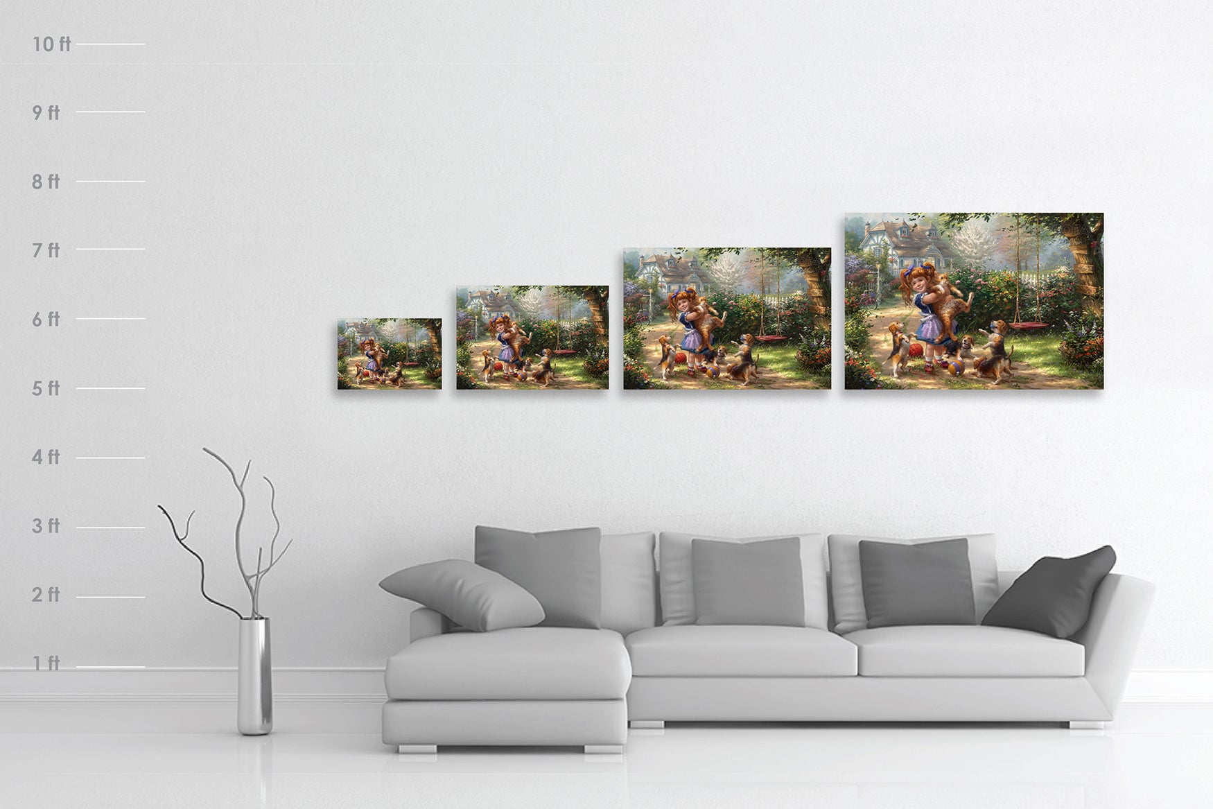 
                  
                    Summer Joy | Girl and her Cat - Blend Cota Limited Edition Art on Metal - Blend Cota Studios - size chart comparison
                  
                