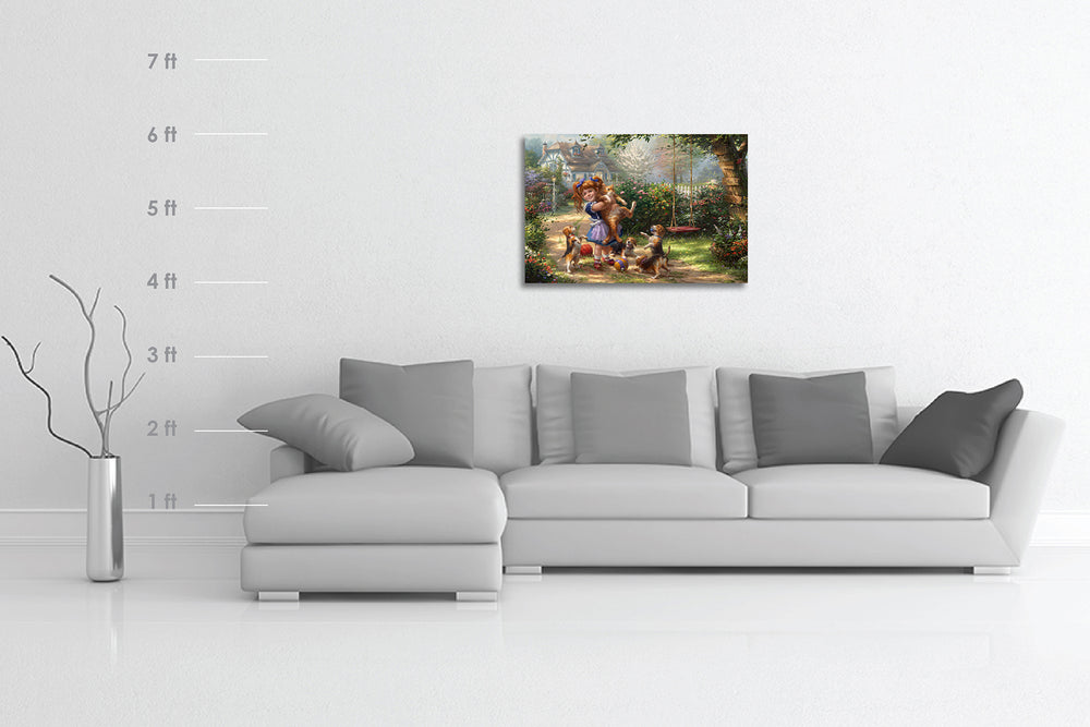 Summer Joy | Girl and her Cat - Blend Cota Original Oil Painting Framed on Canvas - Blend Cota Studios - size comparison