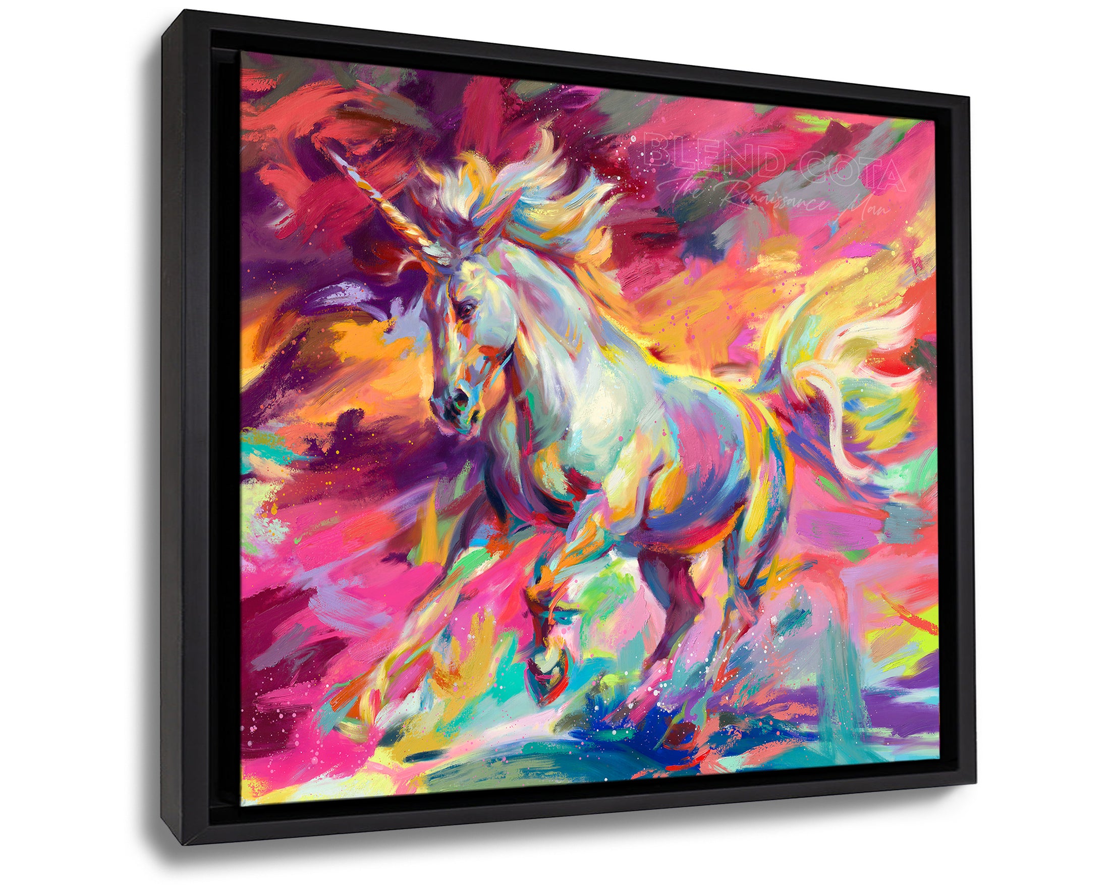 Unicorn - Blend Cota Art Print Framed on Canvas - Blend Cota Studios