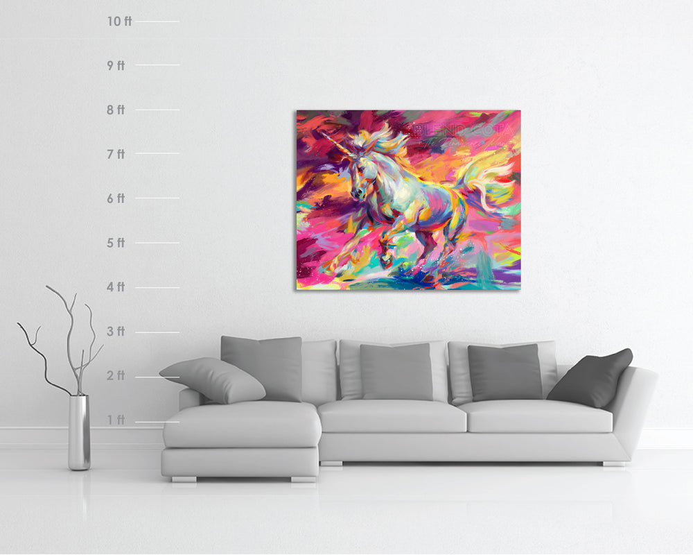 Unicorn - Blend Cota Original Oil Painting- Blend Cota Studios size chart