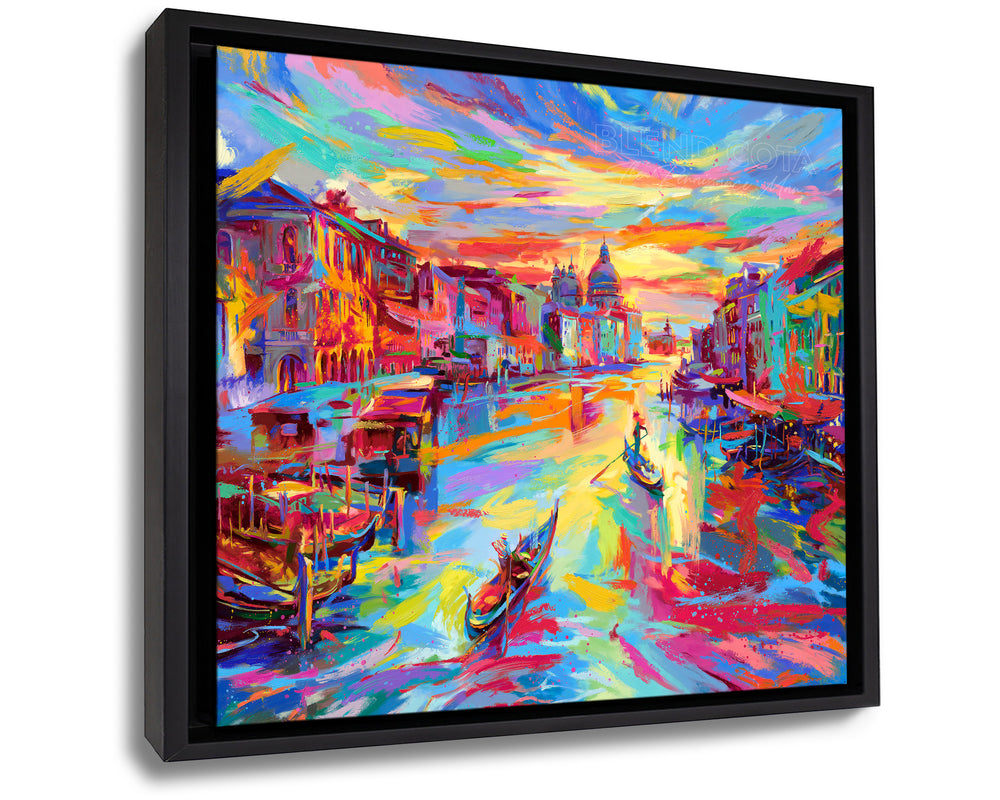 Venice color painting - The City of Water painted by Blend Cota Art Print framed on Canvas from Blend Cota Studios