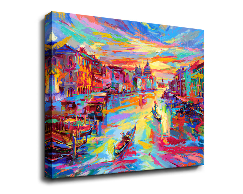 Venice color painting - The City of Water painted by Blend Cota Art Print on Canvas from Blend Cota Studios