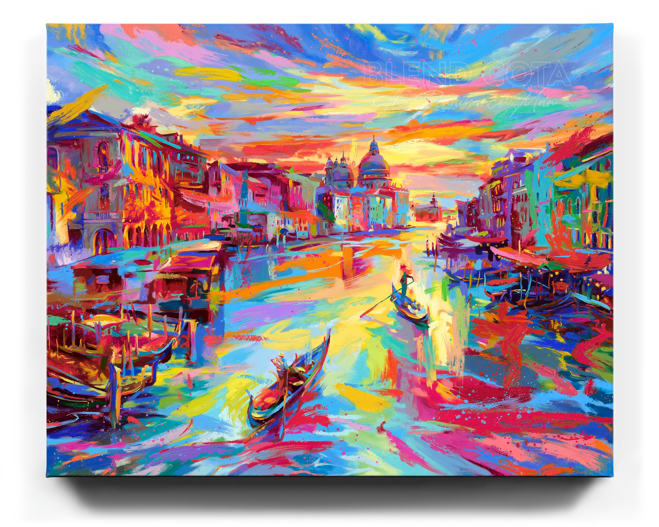 Venice colour painting - The City of Water painted by Blend Cota Limited Edition Art Framed on Canvas from Blend Cota Studios 