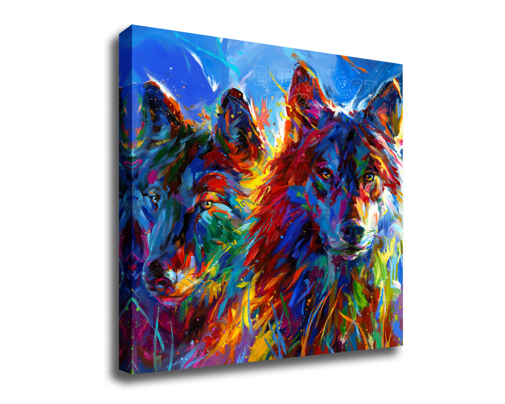 Wolves True Love painted by Blend Cota Art Print on Canvas from Blend Cota Studios 